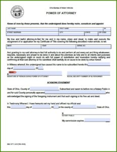 Durable Financial Power Of Attorney Form Ohio