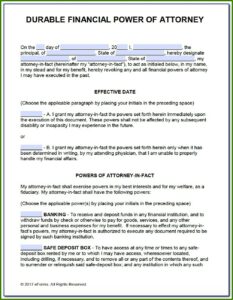 Durable Power Of Attorney Form Download