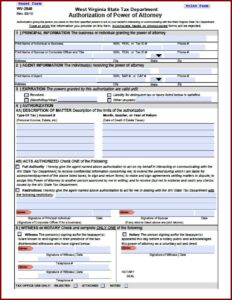 Durable Power Of Attorney Form West Virginia