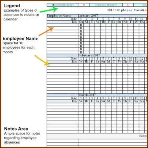 Employee Absence Tracking Excel Template 2017