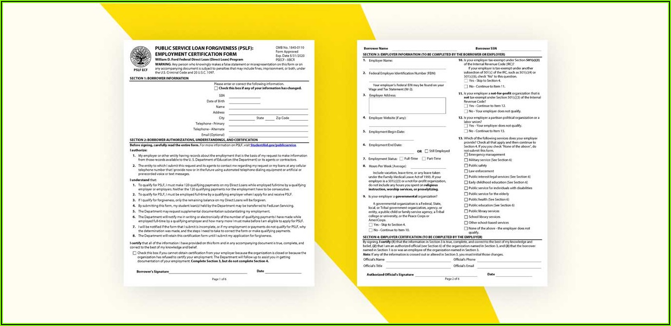 Employment Certification Form For Student Loan Forgiveness