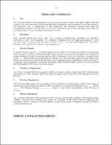 Equipment Rental Contract Template Canada