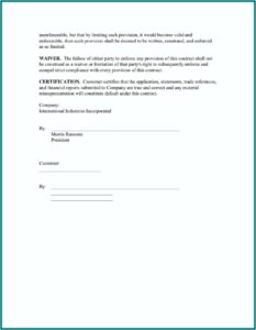 Equipment Rental Contract Template Word