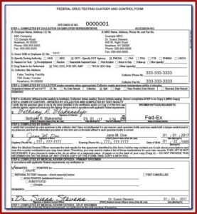Federal Chain Of Custody Form Drug Test
