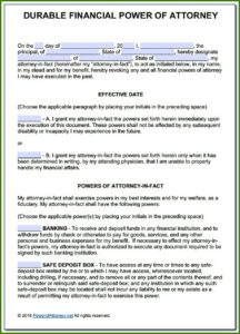 Fillable Durable Power Of Attorney Form