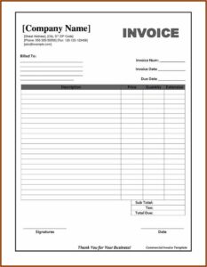 Fillable Editable Invoice Template Pdf