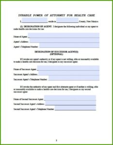 Fillable Medical Power Of Attorney Form
