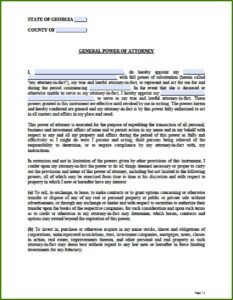 Fillable Power Of Attorney Form Georgia
