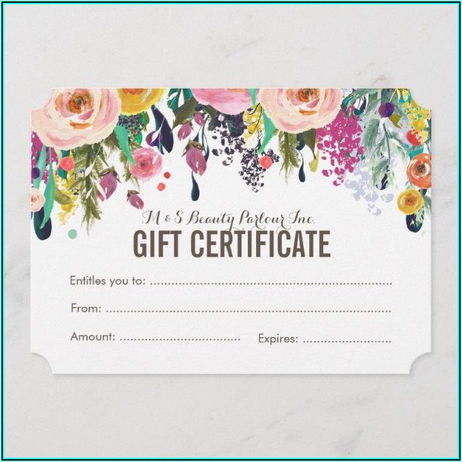 Floral Gift Certificate Template Free