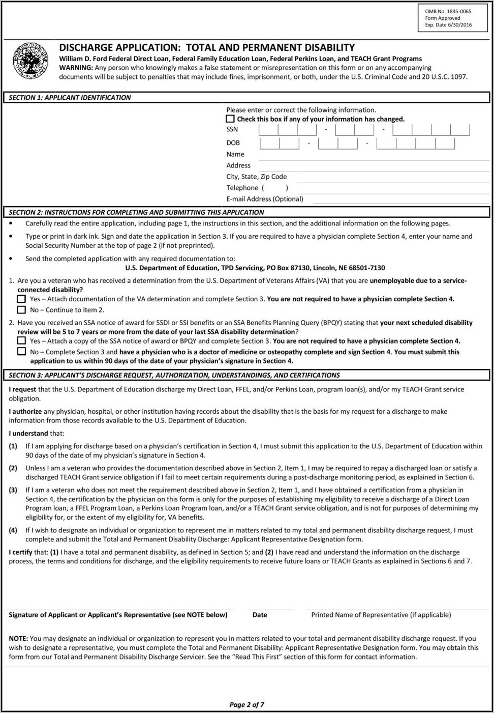 Form For Student Loan Forgiveness Due To Disability