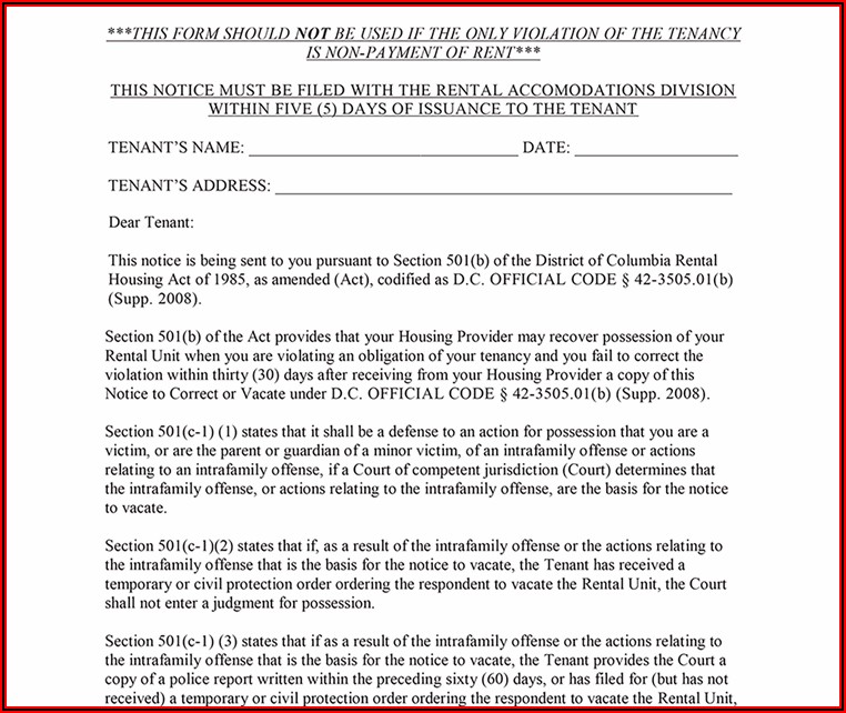 Form To Evict Tenant For Non Payment Of Rent