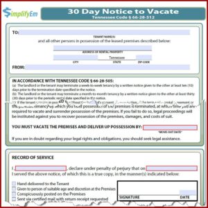 Forms To Evict A Tenant In Tennessee