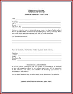 Forms To Vacate Tenant