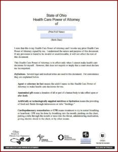 Free Advance Directive Forms Ohio