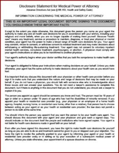 Free Advance Directive Forms Texas