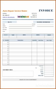 Free Blank Service Invoice Template