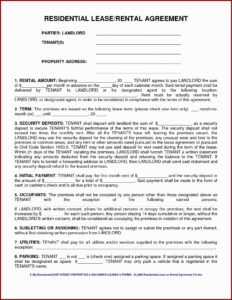 Free California Residential Lease Rental Agreement Form