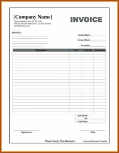 Free Excel Invoice Format Download