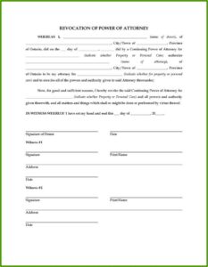 Free Fillable Power Of Attorney Form