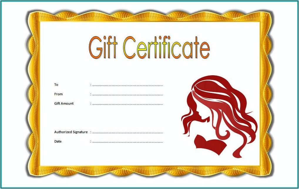 Free Hair Salon Gift Certificate Template