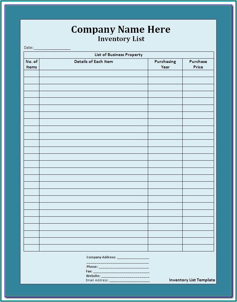 Free Landlord Inventory Forms Templates