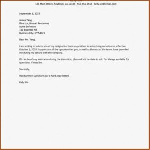 Free Letter Of Resignation Template Word