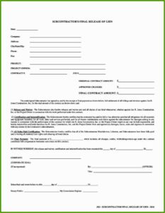 Free Lien Waiver Form Missouri