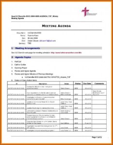 Free Meeting Agenda Template Word 2010