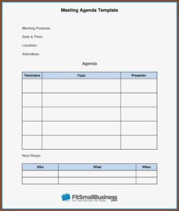 Free Meeting Agenda Templates For Word