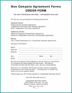 Free Non Disclosure And Non Compete Agreement Template