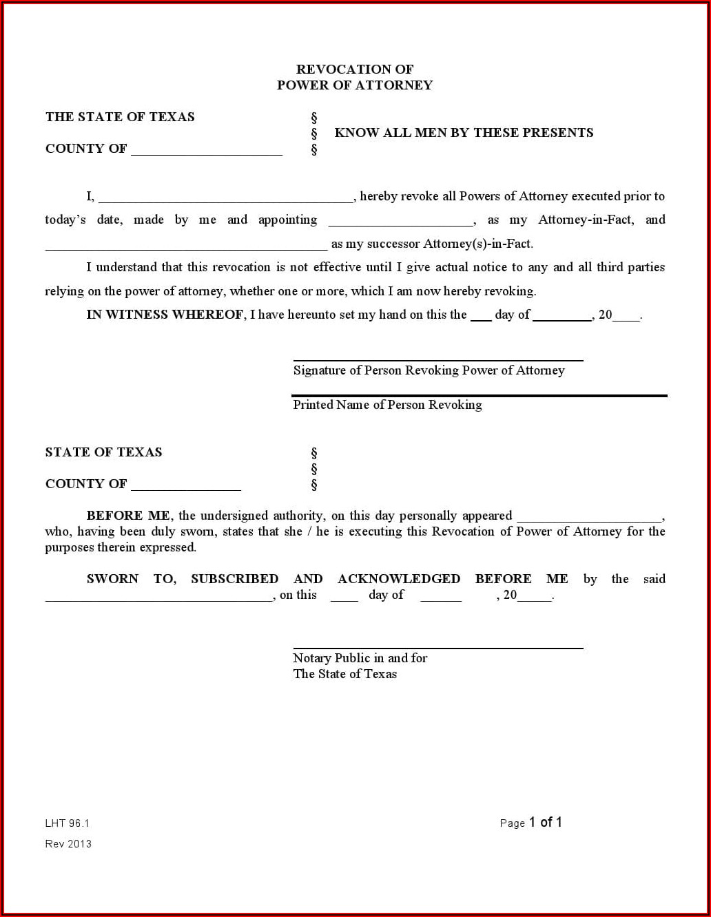 Free Notary Forms Texas