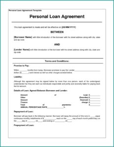 Free Personal Loan Document Template