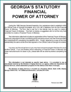 Free Power Of Attorney Template Georgia