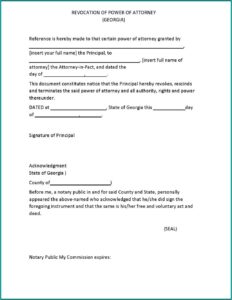 Free Printable Durable Power Of Attorney Form Georgia