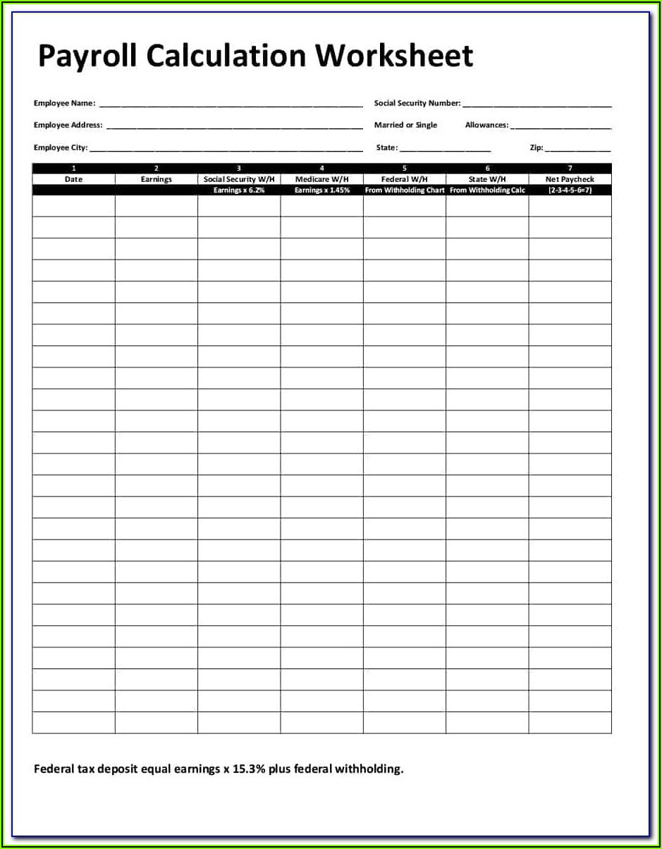 Free Printable Payroll Deduction Forms