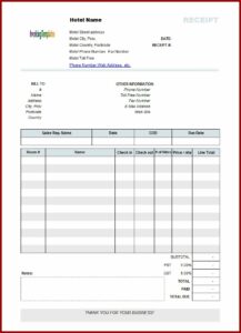 Free Receipt Format In Word