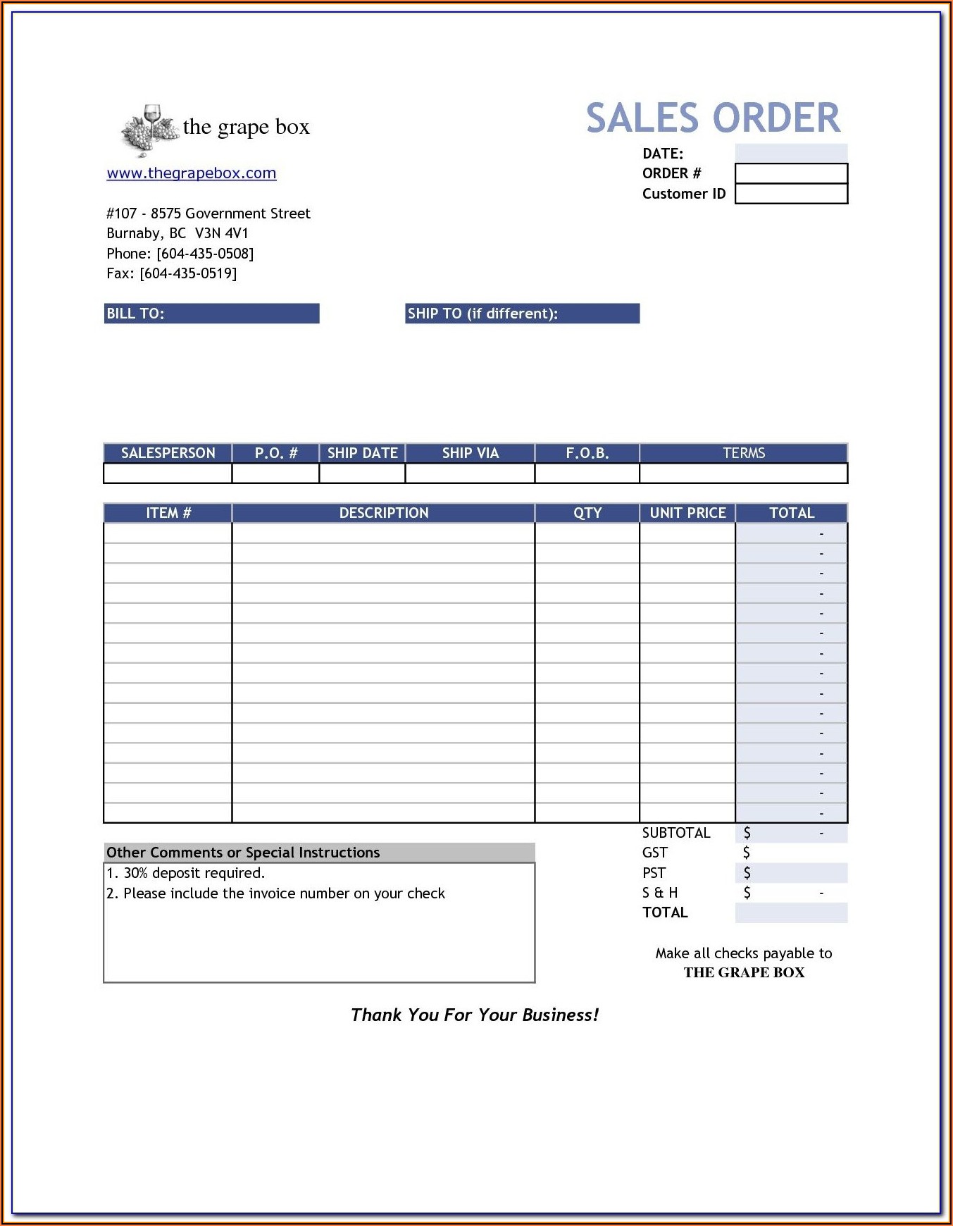 Free Sales Invoice Template Word