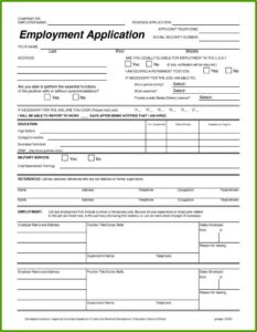 Free Sample Of Employment Application Form