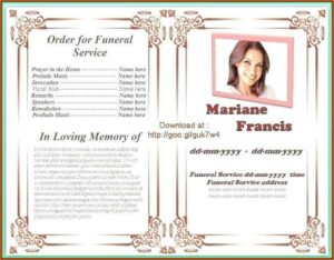 Funeral Order Of Service Booklet Template Free