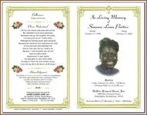 Funeral Service Booklet Template Free