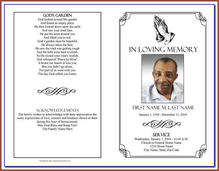 Funeral Service Booklet Template Word