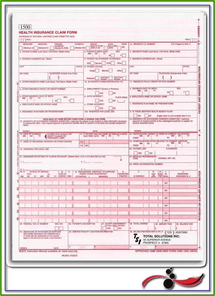 Hcfa 1500 Claim Form Printable