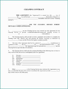 House Cleaning Contract Template