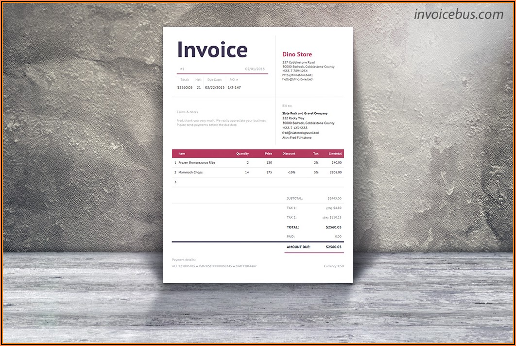 Html Templates For Billing Invoice