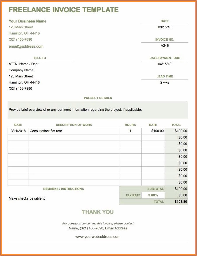 Independent Contractor Invoice Template Word Template 1 Resume