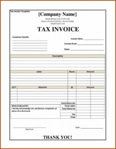 Independent Contractor Invoice Template Nz