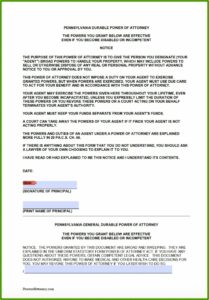Indiana General Durable Power Of Attorney Form Free