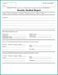 Information Security Incident Reporting Form