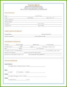Insurance Quote Request Form Template