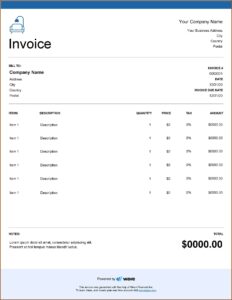 Interior Design Invoice Template